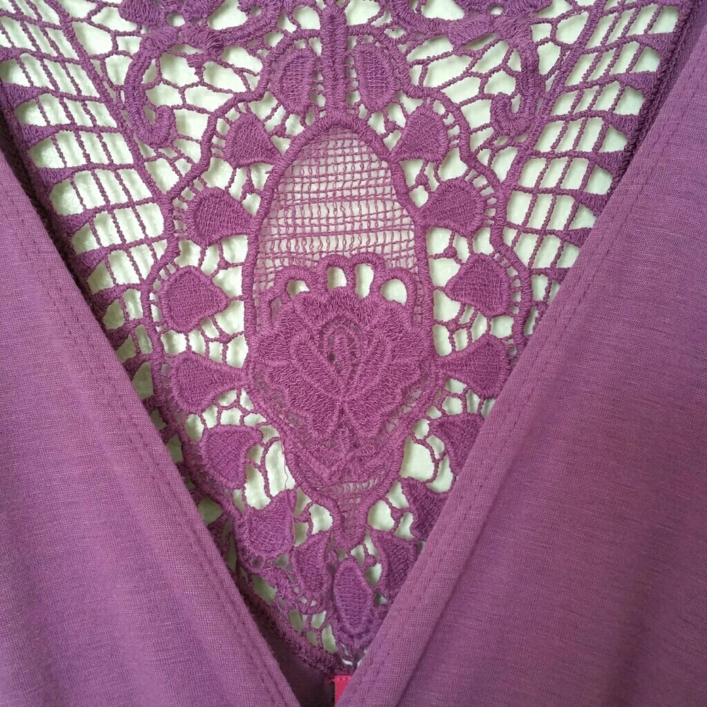 Pure Energy Purple Dress w/ Crochet Back sz 1 - Picture 3 of 7